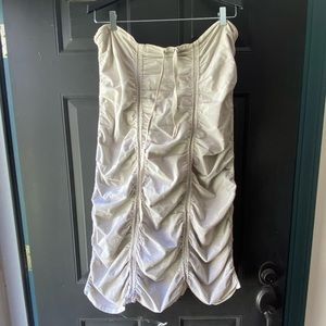 Ruched cotton skirt